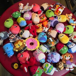 42 Piece Tiny Plush Prize Treasure Box Lot Squishmallows Ty McDonalds Assorted